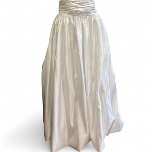 Cream satin maxi skirt with